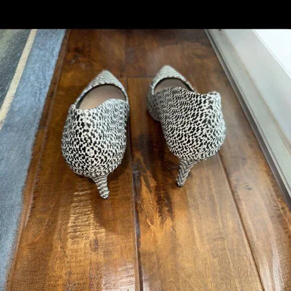 Alfani Step ’n Flex Woven Pointed-Toe Heels | Black & White | Size 8M - Picture 7 of 9